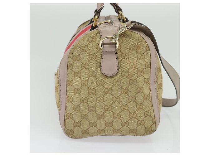 GUCCI GG Canvas Sherry Line Hand Bag 2way Beige Gold 247205 - vista 3