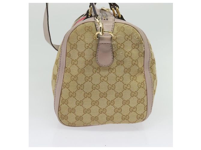 GUCCI GG Canvas Sherry Line Hand Bag 2way Beige Gold 247205 - vista 4