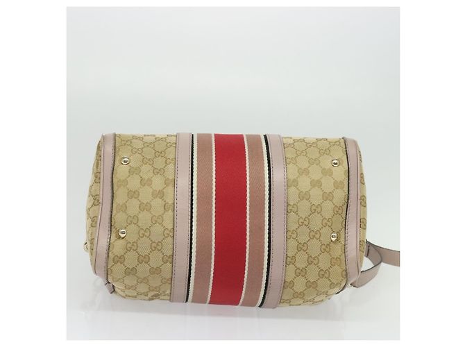 GUCCI GG Canvas Sherry Line Hand Bag 2way Beige Gold 247205 - vista 5