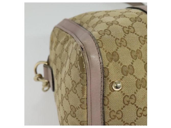 GUCCI GG Canvas Sherry Line Hand Bag 2way Beige Gold 247205 - vista 9