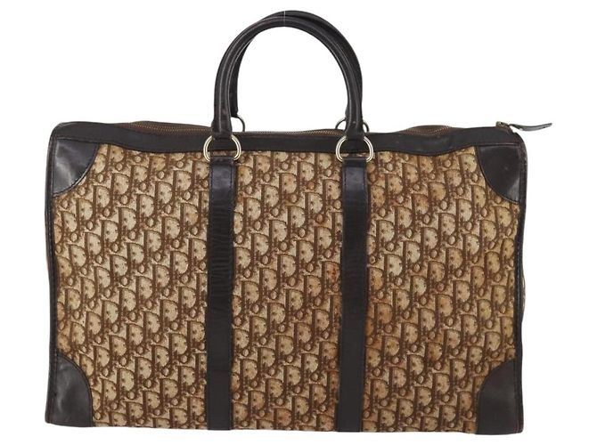 Christian Dior Trotter Canvas Boston Bag Brown - vista 2