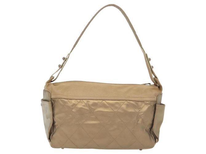 Bolsa de Ombro CHANEL Paris Biarritz Coated Canvas Bege Prata CC - vista 2