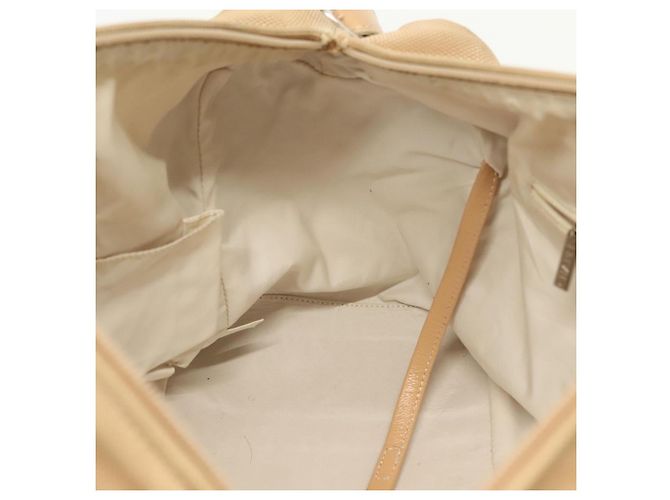 Bolsa de Ombro CHANEL Paris Biarritz Coated Canvas Bege Prata CC - vista 24