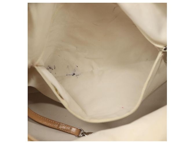 Bolsa de Ombro CHANEL Paris Biarritz Coated Canvas Bege Prata CC - vista 25