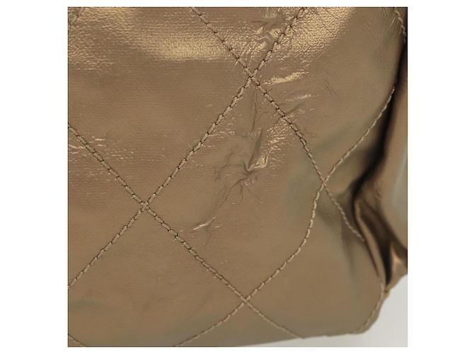 Bolsa de Ombro CHANEL Paris Biarritz Coated Canvas Bege Prata CC - vista 3
