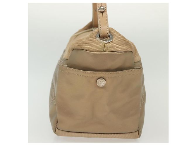 Bolsa de Ombro CHANEL Paris Biarritz Coated Canvas Bege Prata CC - vista 4