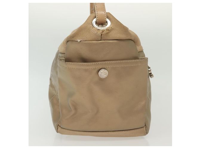Bolsa de Ombro CHANEL Paris Biarritz Coated Canvas Bege Prata CC - vista 6