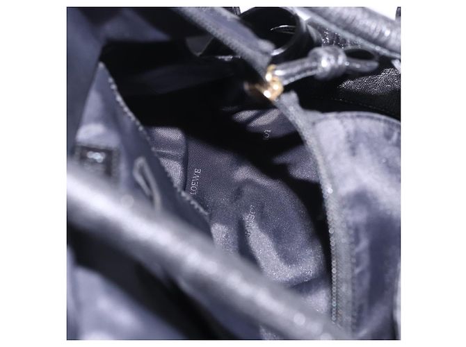 LOEWE Nappa Aire Anagram Hand Bag Leather Black Gold - vista 19