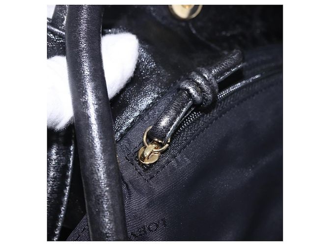 LOEWE Nappa Aire Anagram Hand Bag Leather Black Gold - vista 21