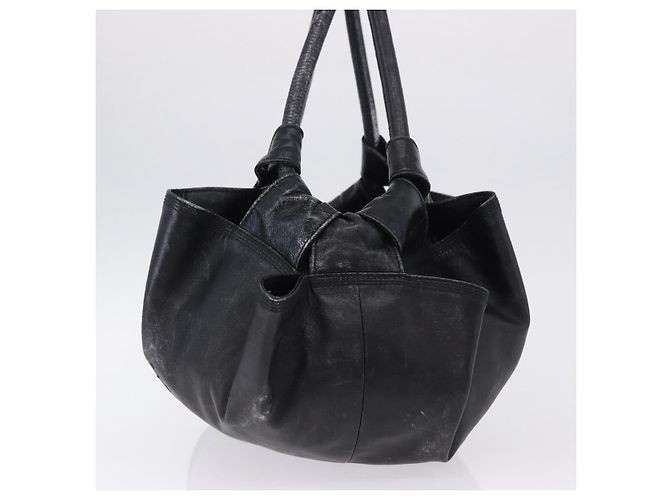 LOEWE Nappa Aire Anagram Hand Bag Leather Black Gold - vista 4