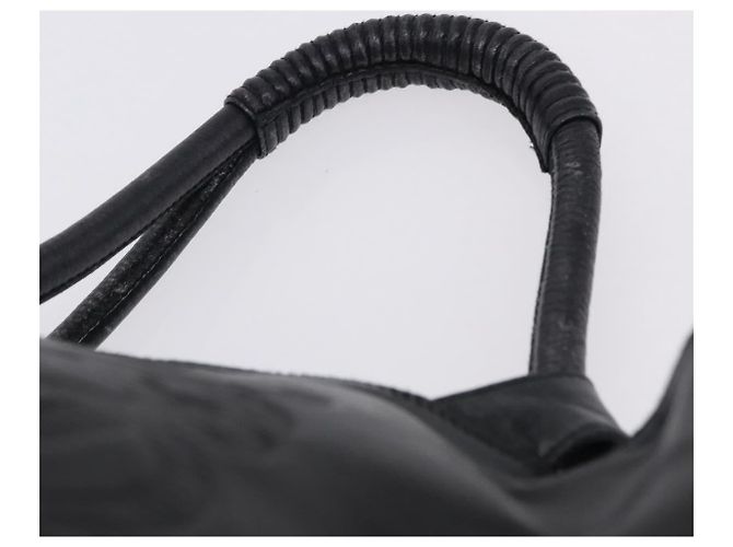 LOEWE Nappa Aire Anagram Hand Bag Leather Black Gold - vista 8