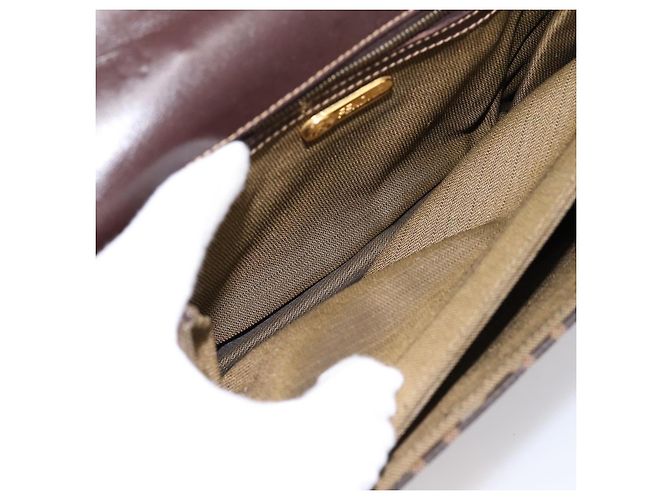 FENDI Zucca Canvas Mamma Baguette Shoulder Bag Brown Gold Tone - vista 10