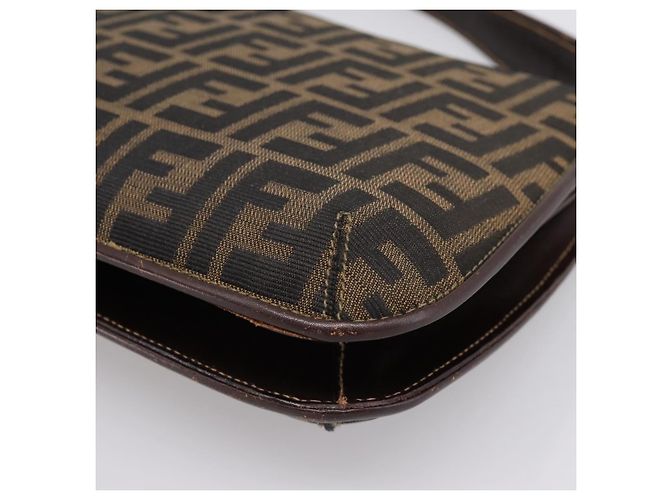 FENDI Zucca Canvas Mamma Baguette Shoulder Bag Brown Gold Tone - vista 16