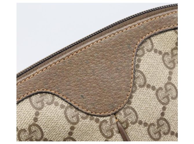 GUCCI GG Supreme Web Sherry Line Bag PVC Beige Gold 904 02 047 - vista 14
