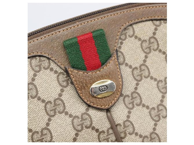 GUCCI GG Supreme Web Sherry Line Bag PVC Beige Gold 904 02 047 - vista 15