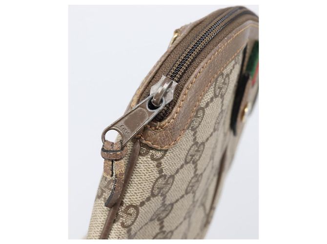 GUCCI GG Supreme Web Sherry Line Bag PVC Beige Gold 904 02 047 - vista 16