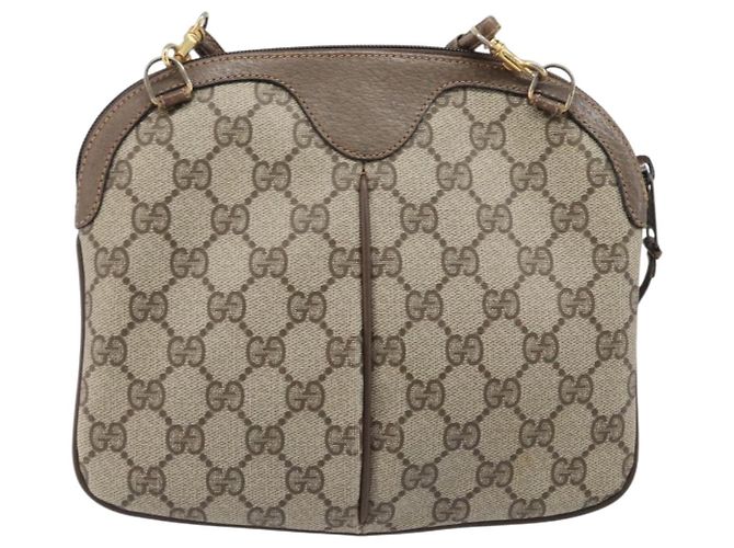GUCCI GG Supreme Web Sherry Line Bag PVC Beige Gold 904 02 047 - vista 3