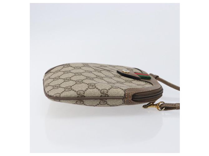 GUCCI GG Supreme Web Sherry Line Bag PVC Beige Gold 904 02 047 - vista 4