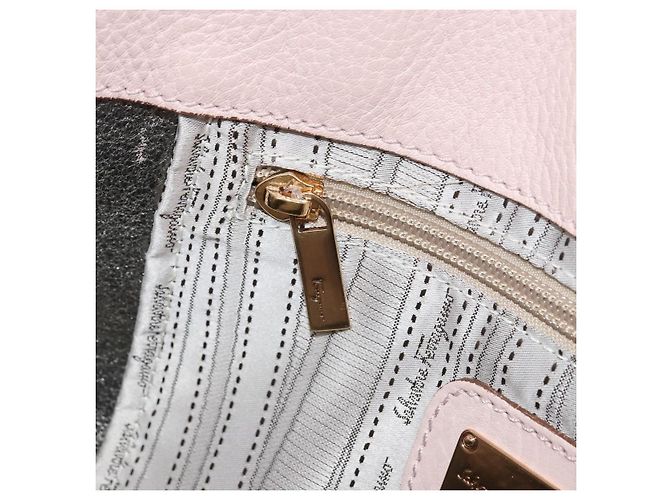 Salvatore Ferragamo Gancini Tote Bag Leather Pink Gold - vista 22