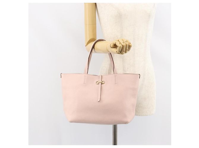 Salvatore Ferragamo Gancini Tote Bag Leather Pink Gold - vista 23