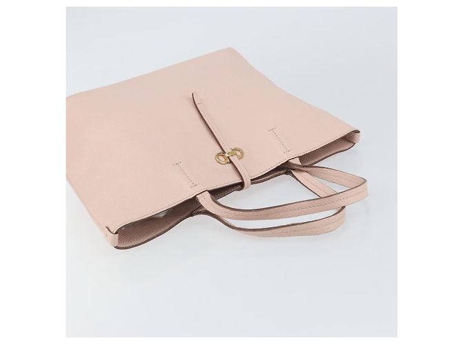 Salvatore Ferragamo Gancini Tote Bag Leather Pink Gold - vista 6