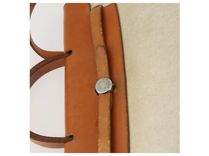 Hermès HERMES Herbag Ad PM Mochila Canvas Cuero 2way Beige Silver - vista 20