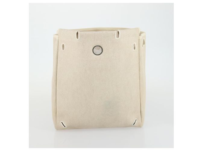 Hermès HERMES Herbag Ad PM Mochila Canvas Cuero 2way Beige Silver - vista 24
