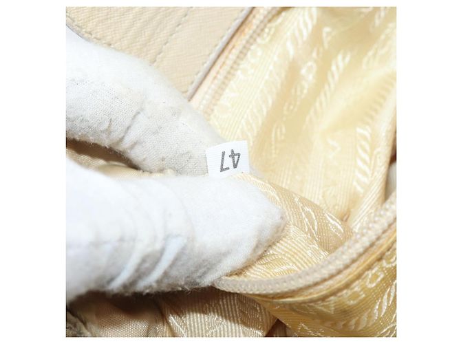 PRADA Chain Shoulder Bag Nylon Beige Gold - vista 12