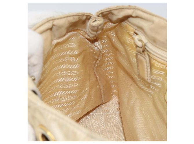 PRADA Chain Shoulder Bag Nylon Beige Gold - vista 19