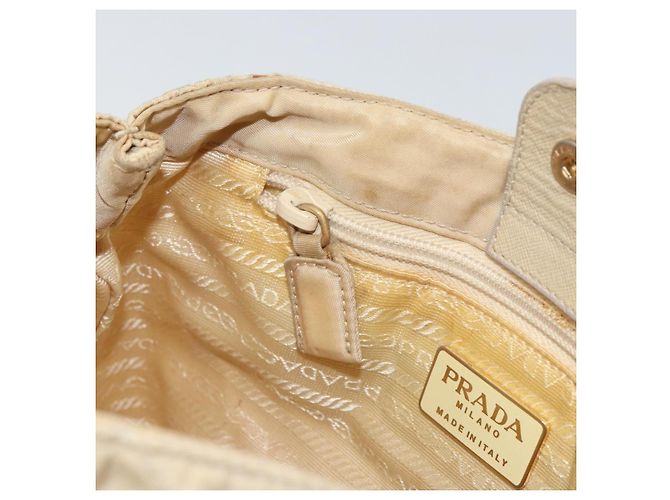 PRADA Chain Shoulder Bag Nylon Beige Gold - vista 20