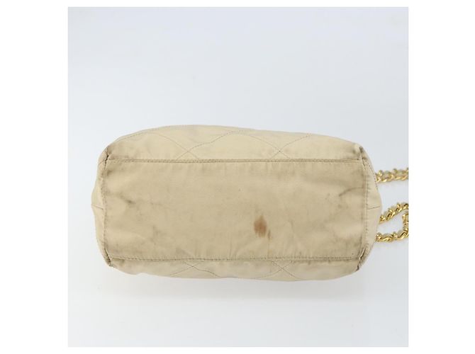 PRADA Chain Shoulder Bag Nylon Beige Gold - vista 5