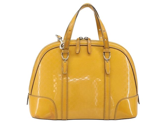 GUCCI Micro GG Hand Bag Patent 2way Yellow Gold Tone 809617 - vista 2