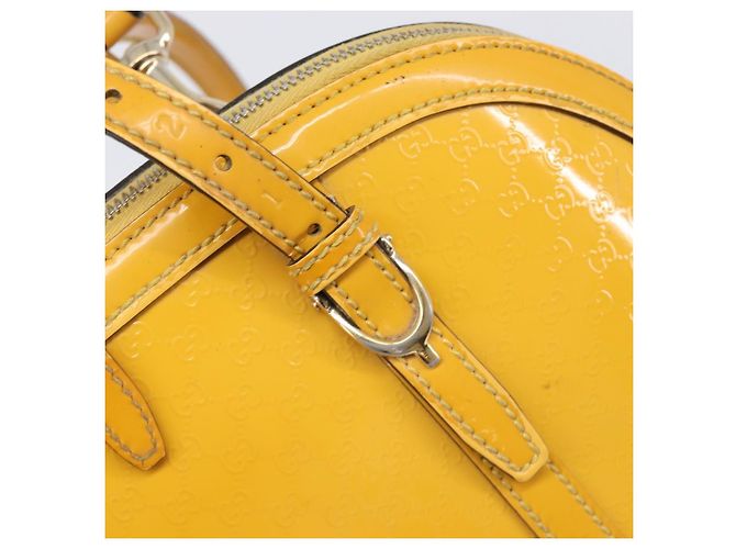 GUCCI Micro GG Hand Bag Patent 2way Yellow Gold Tone 809617 - vista 23