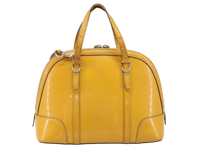 GUCCI Micro GG Hand Bag Patent 2way Yellow Gold Tone 809617 - vista 3