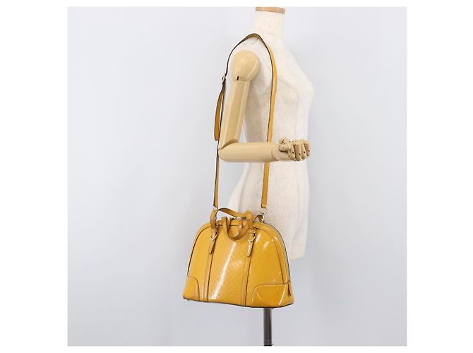 GUCCI Micro GG Hand Bag Patent 2way Yellow Gold Tone 809617 - vista 33