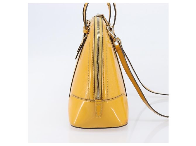 GUCCI Micro GG Hand Bag Patent 2way Yellow Gold Tone 809617 - vista 6