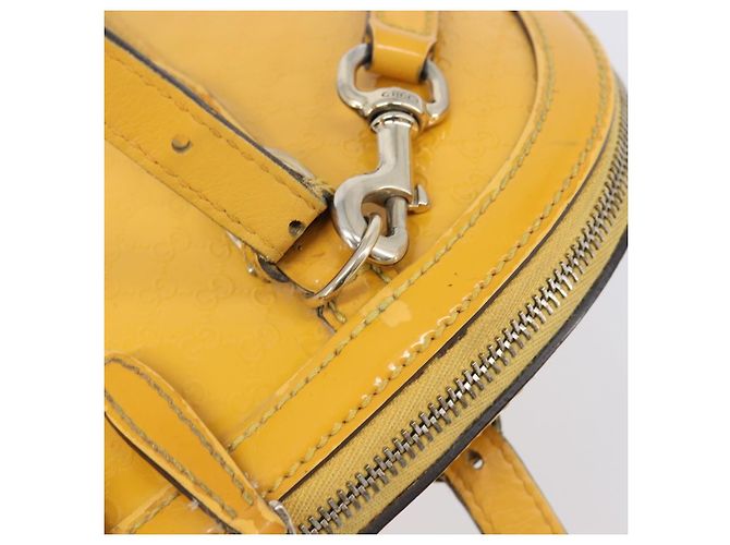 GUCCI Micro GG Hand Bag Patent 2way Yellow Gold Tone 809617 - vista 8