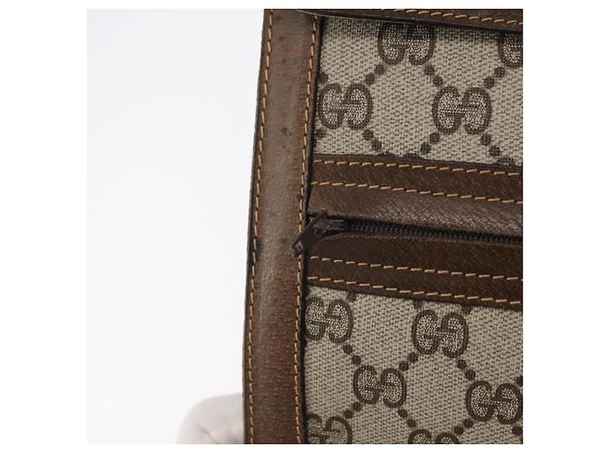 GUCCI GG Supreme Web Sherry Line Shoulder Bag PVC Beige Gold Red - vista 10
