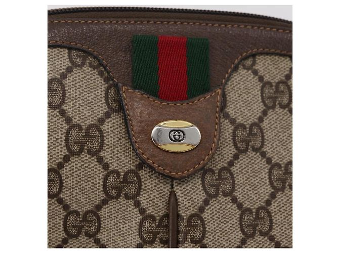 GUCCI GG Supreme Web Sherry Line Bag PVC Beige Gold 904 02 047 - vista 15