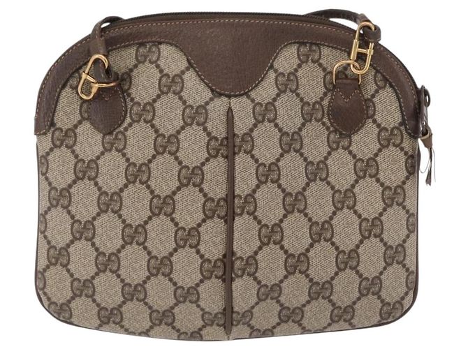 GUCCI GG Supreme Web Sherry Line Bag PVC Beige Gold 904 02 047 - vista 3