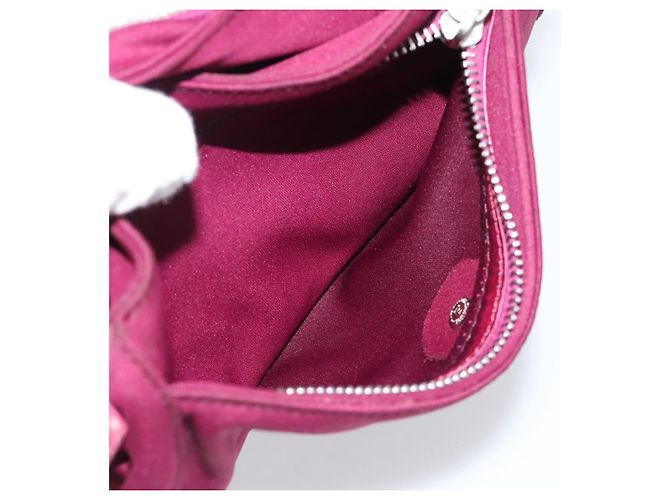 FENDI Mamma Baguette Shoulder Bag Cotton Wine Red Silver - vista 22