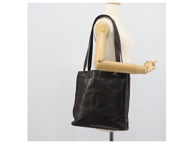 CHANEL Schultertasche Leder Braun Gold CC - Ansicht 25