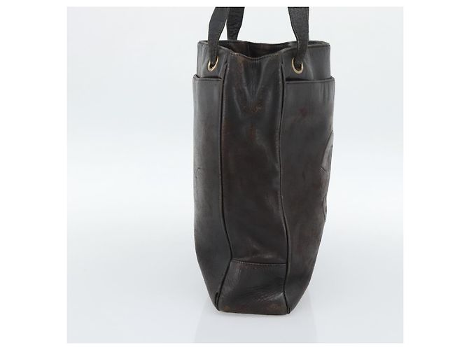 CHANEL Schultertasche Leder Braun Gold CC - Ansicht 3