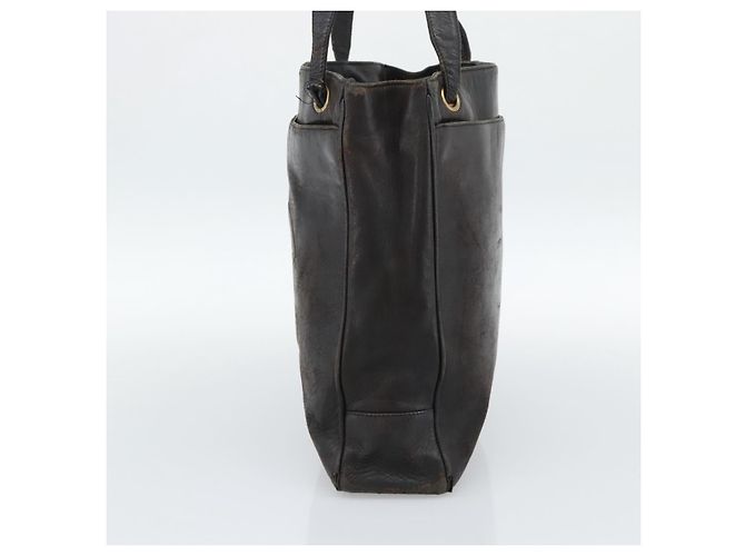 CHANEL Schultertasche Leder Braun Gold CC - Ansicht 4