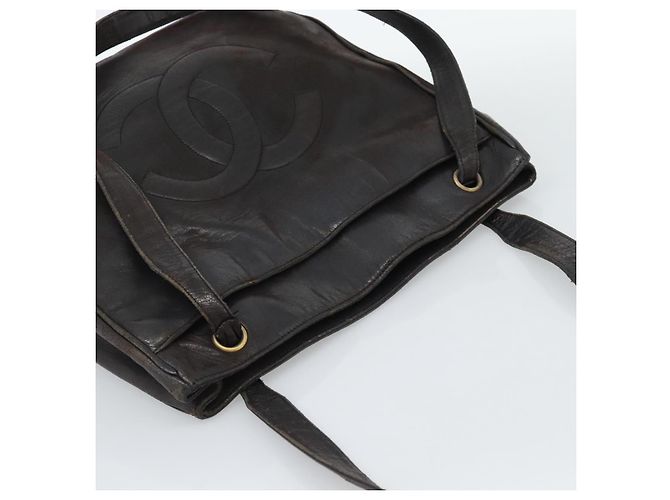 CHANEL Schultertasche Leder Braun Gold CC - Ansicht 6