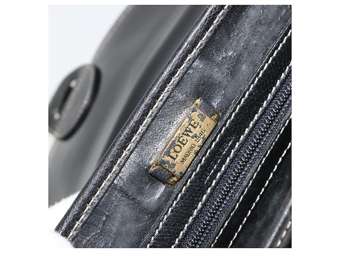 LOEWE Anagram Shoulder Bag Leather Black Gold - vista 10