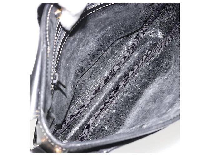LOEWE Anagram Shoulder Bag Leather Black Gold - vista 11