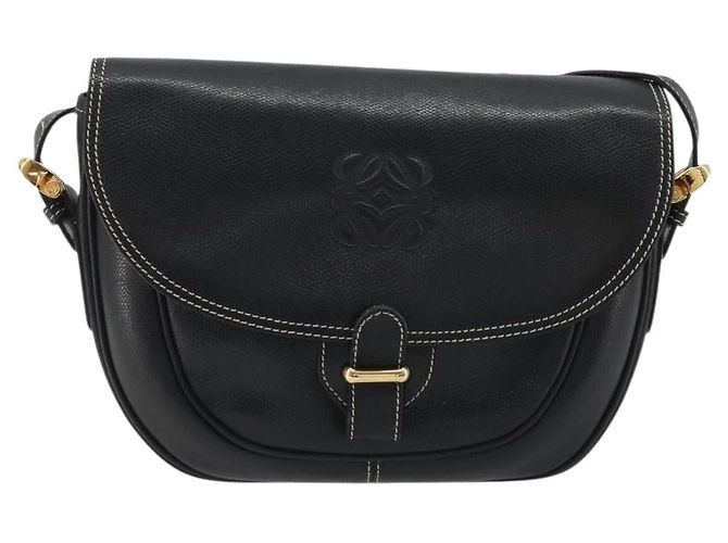 LOEWE Anagram Shoulder Bag Leather Black Gold - vista 13