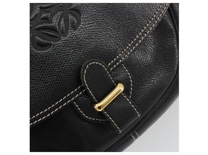 LOEWE Anagram Shoulder Bag Leather Black Gold - vista 18