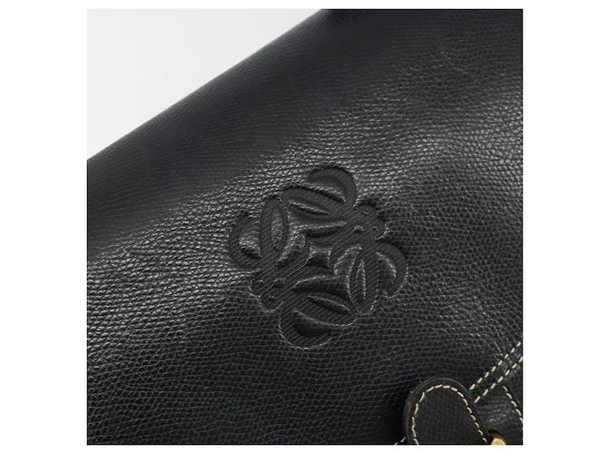 LOEWE Anagram Shoulder Bag Leather Black Gold - vista 19